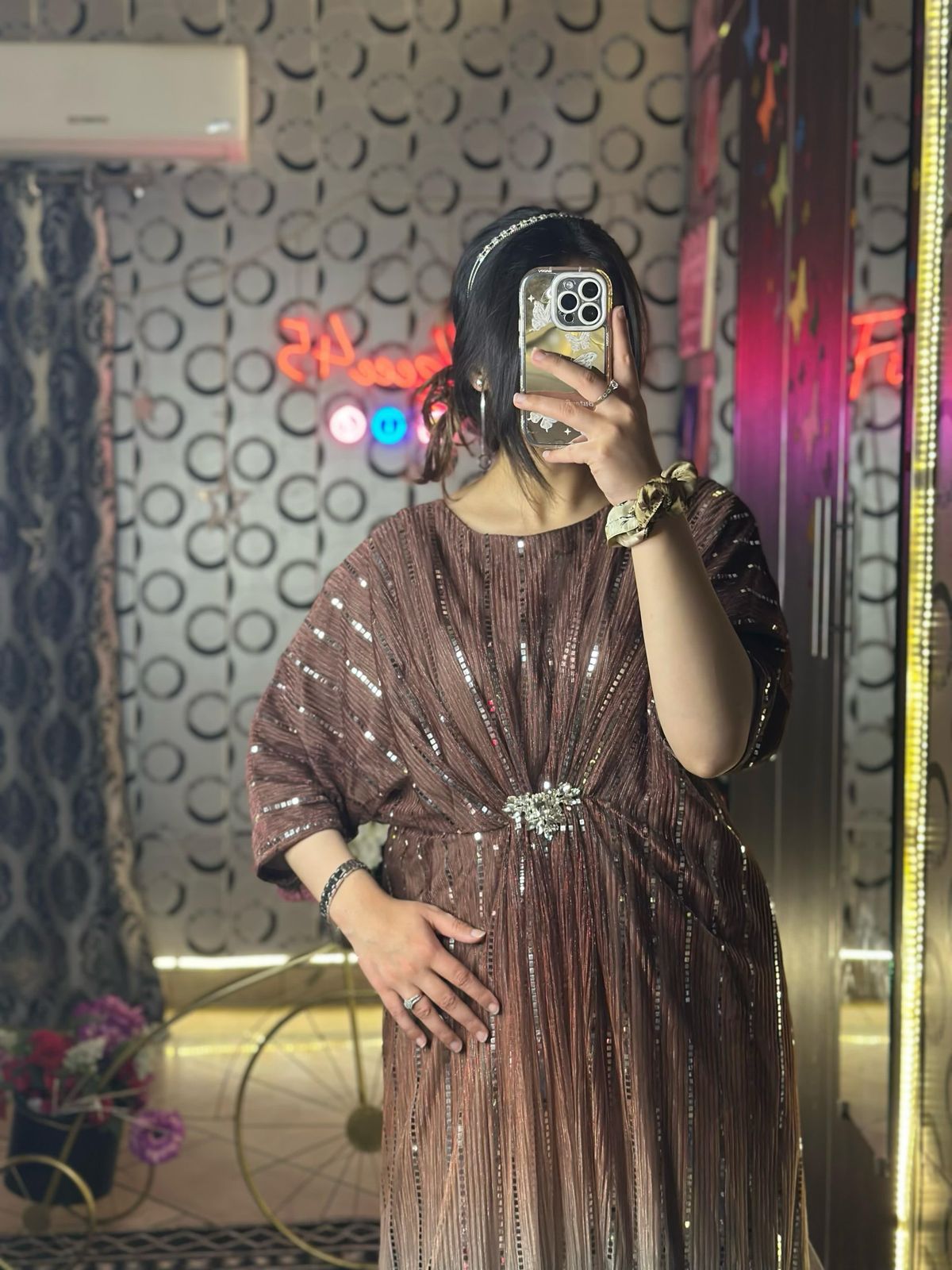 Brown Two-Tone Moonlight Kaftan