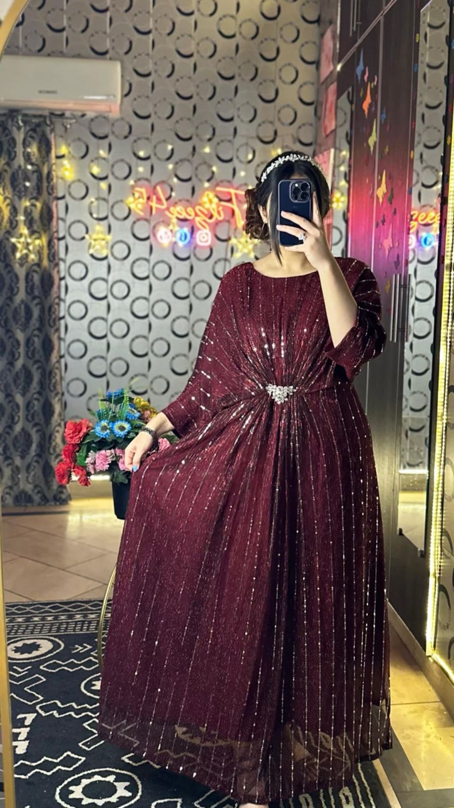Maroon Moonlight Kaftan