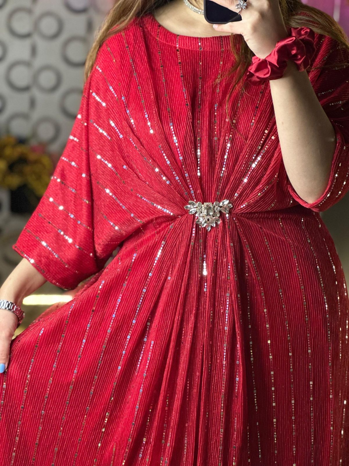 Red Moonlight Kaftan