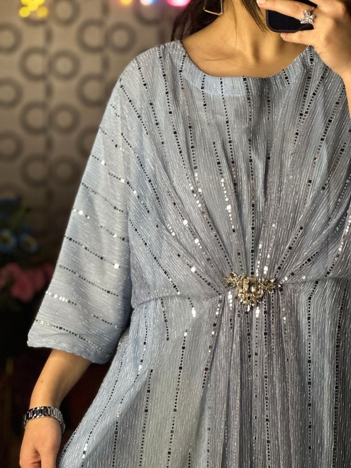 Ice Blue Moonlight Kaftan