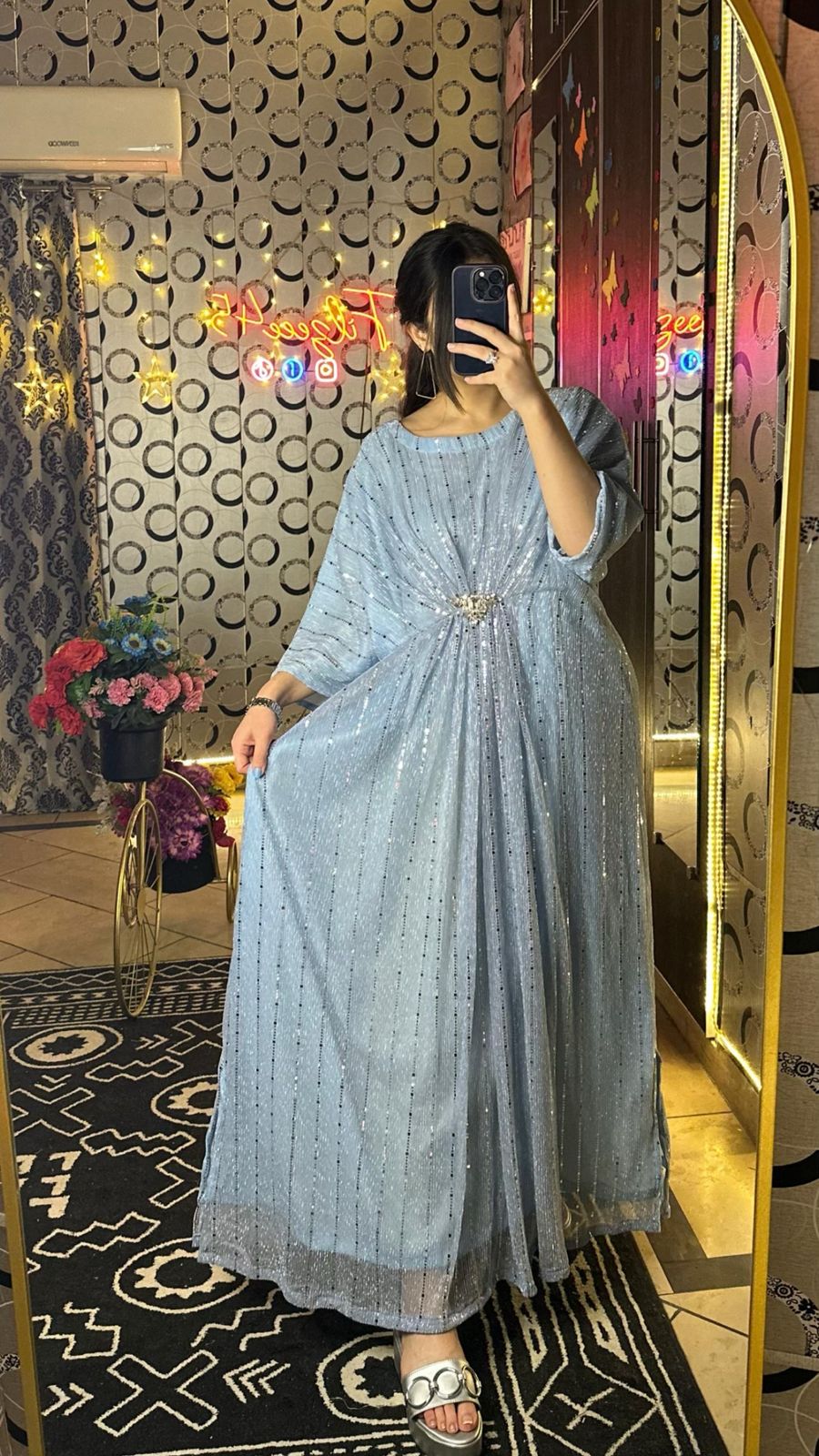 Ice Blue Moonlight Kaftan