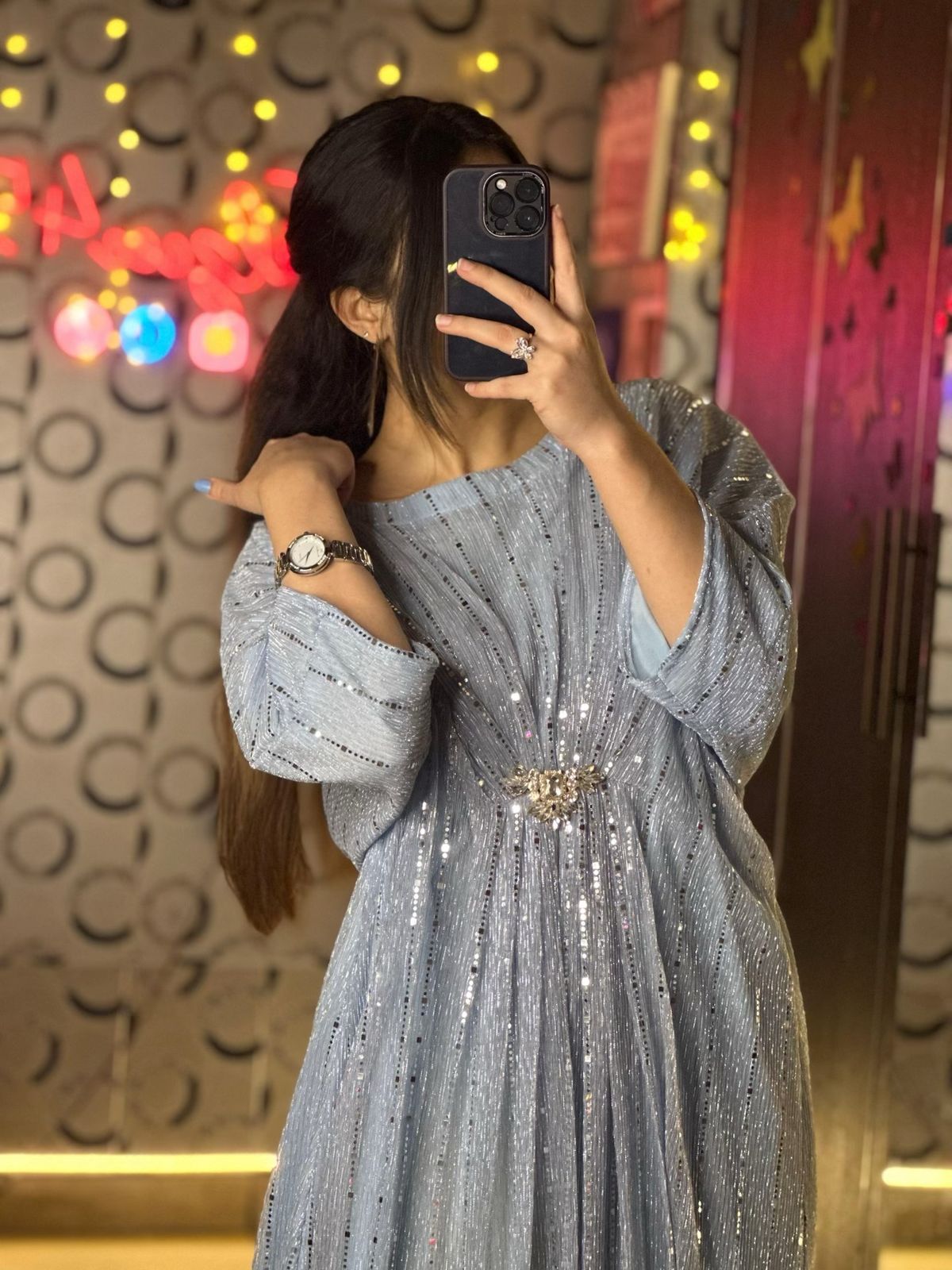 Ice Blue Moonlight Kaftan