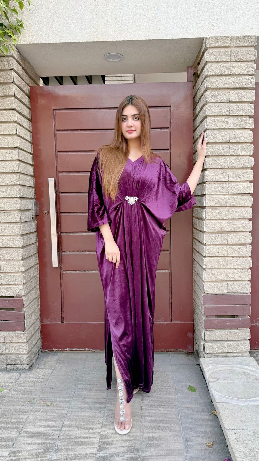 Purple Velvet Kaftan
