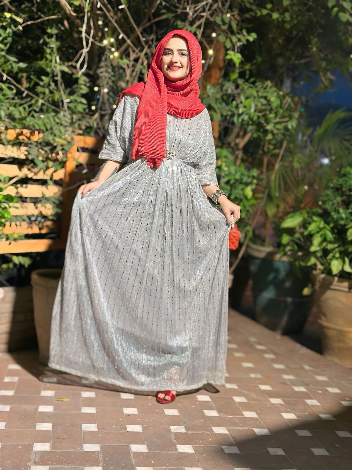 Ice Blue Moonlight Kaftan