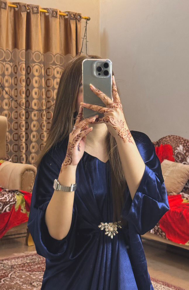 Navy Blue Velvet Kaftan