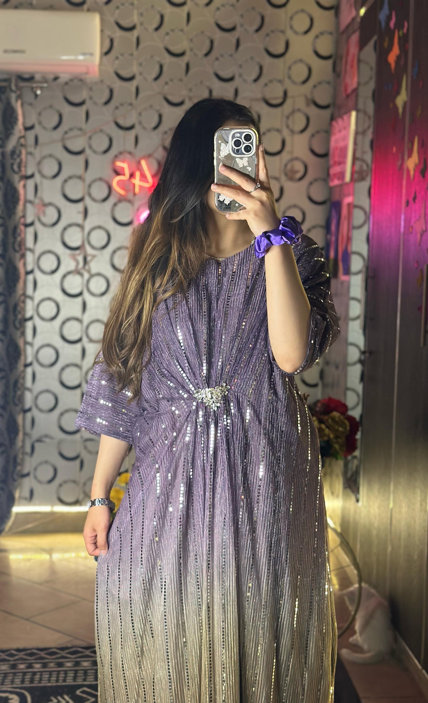 purple-Brown Moonlight Kaftan