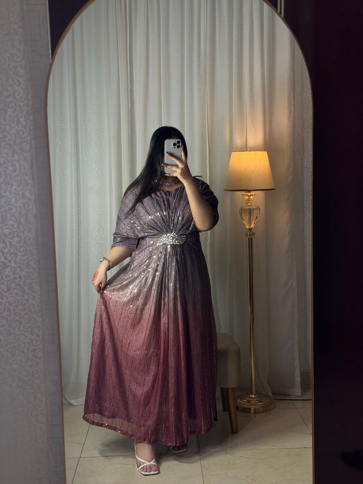 Purple-Maroon Moonlight Kaftan