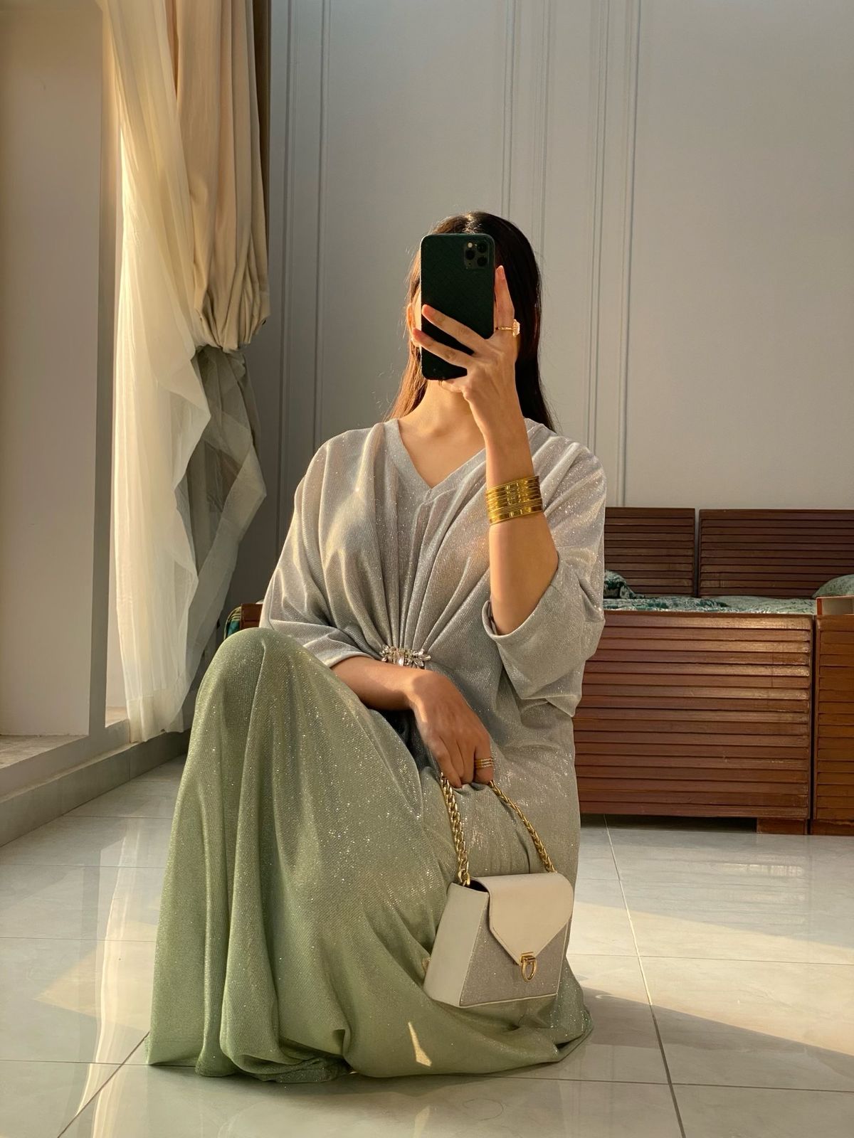 Light Green Moonlight Shimmer