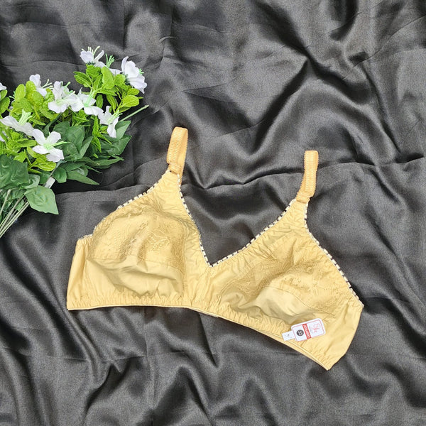 Non Padded Non Wired Luxe Net Pure Cotton Comfortable Full Coverage Bra