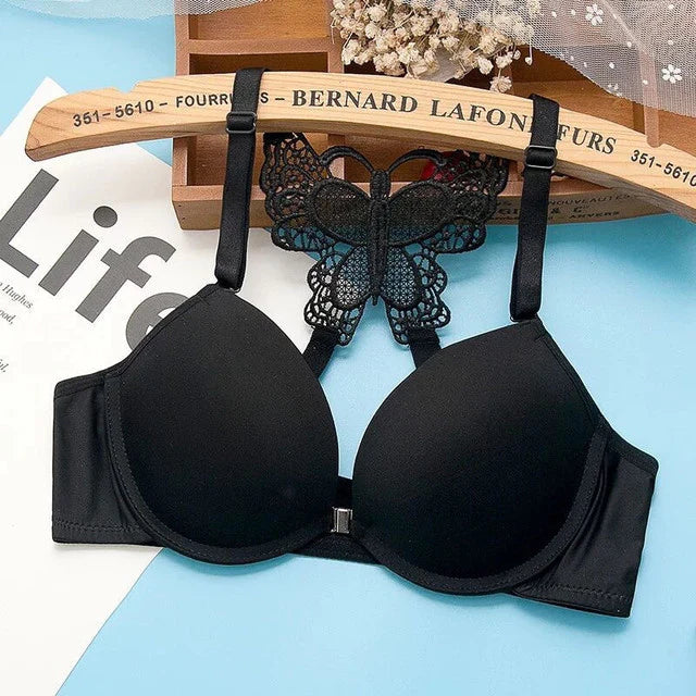 Front Open Butterfly Y-line Adjustable Straps Push Up Bra-1606