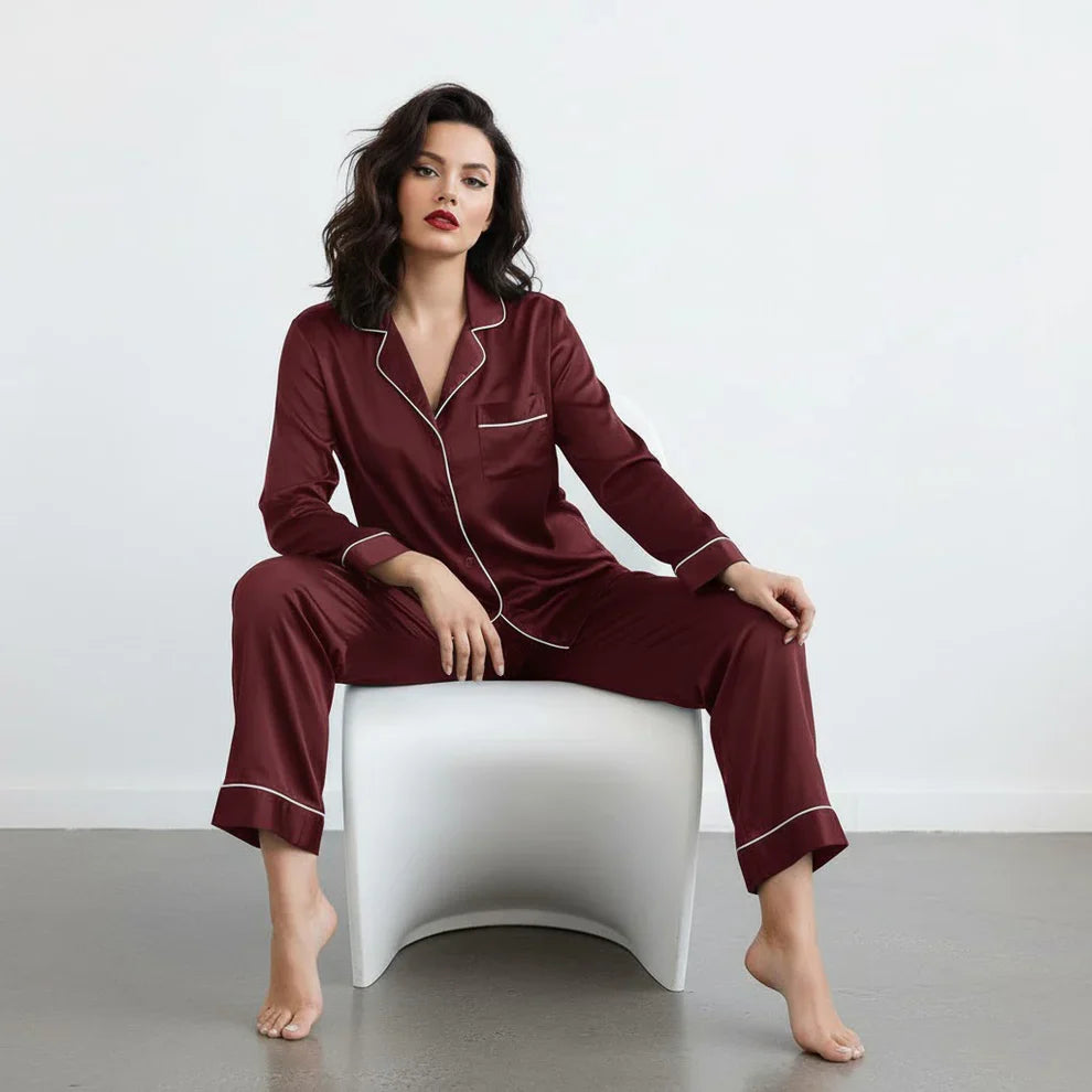 Plain silk Night Suit