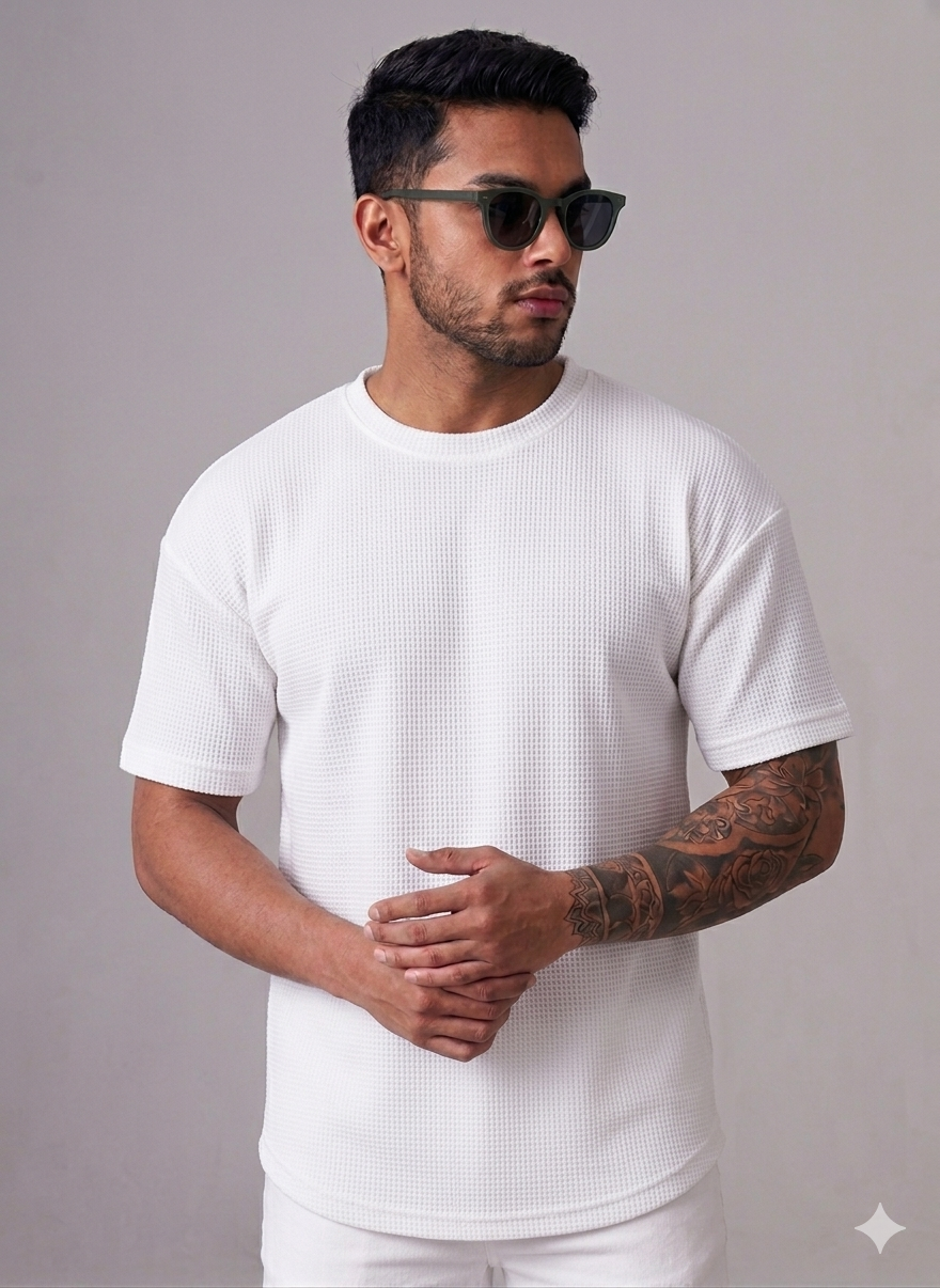 Waffle Knitted Drop Shoulder