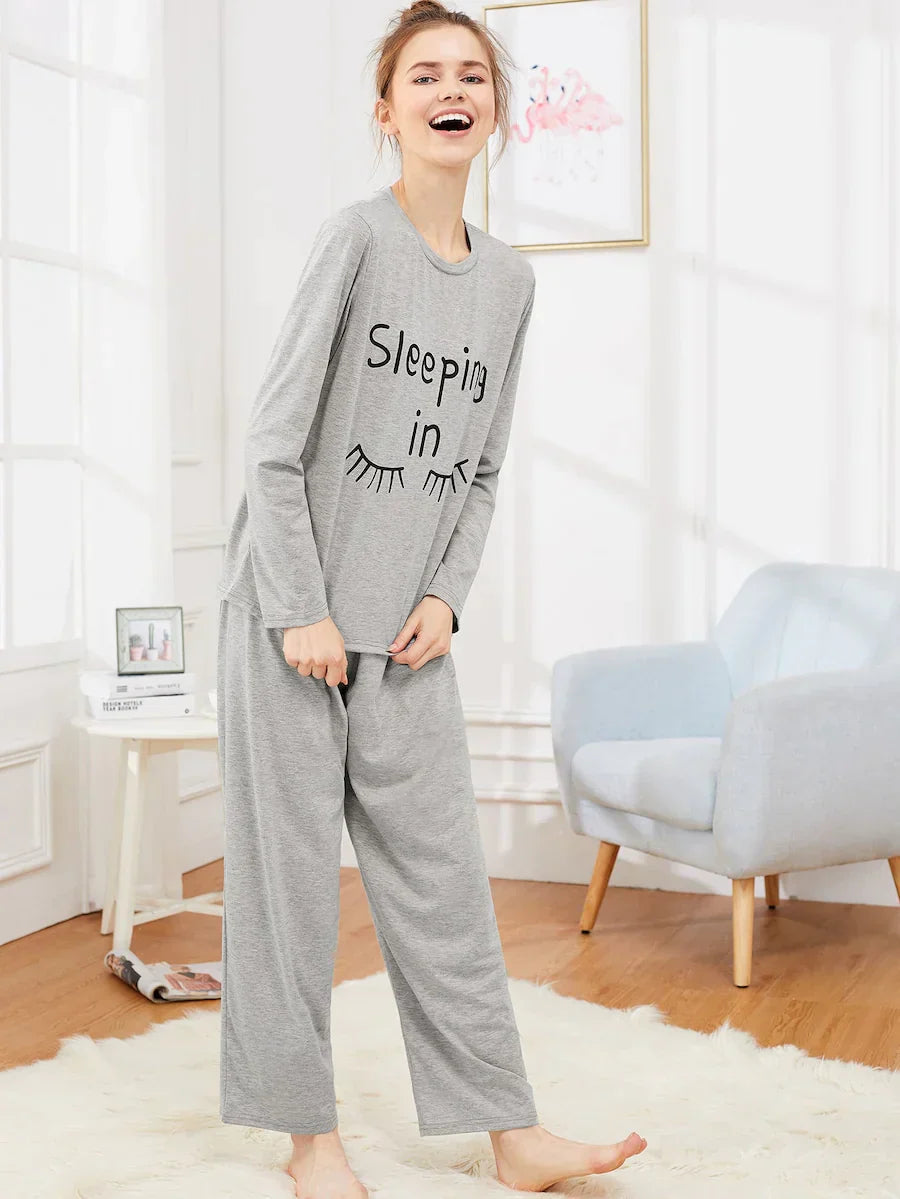 Sleeping In Grey Night Suit