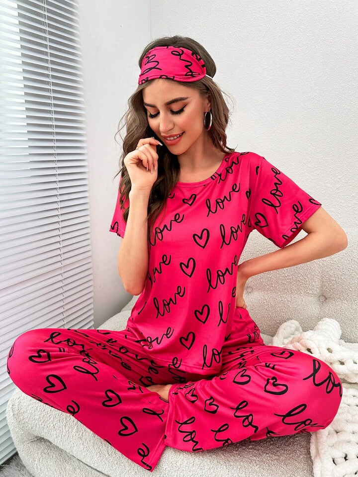 Atishi love heart printed night suit