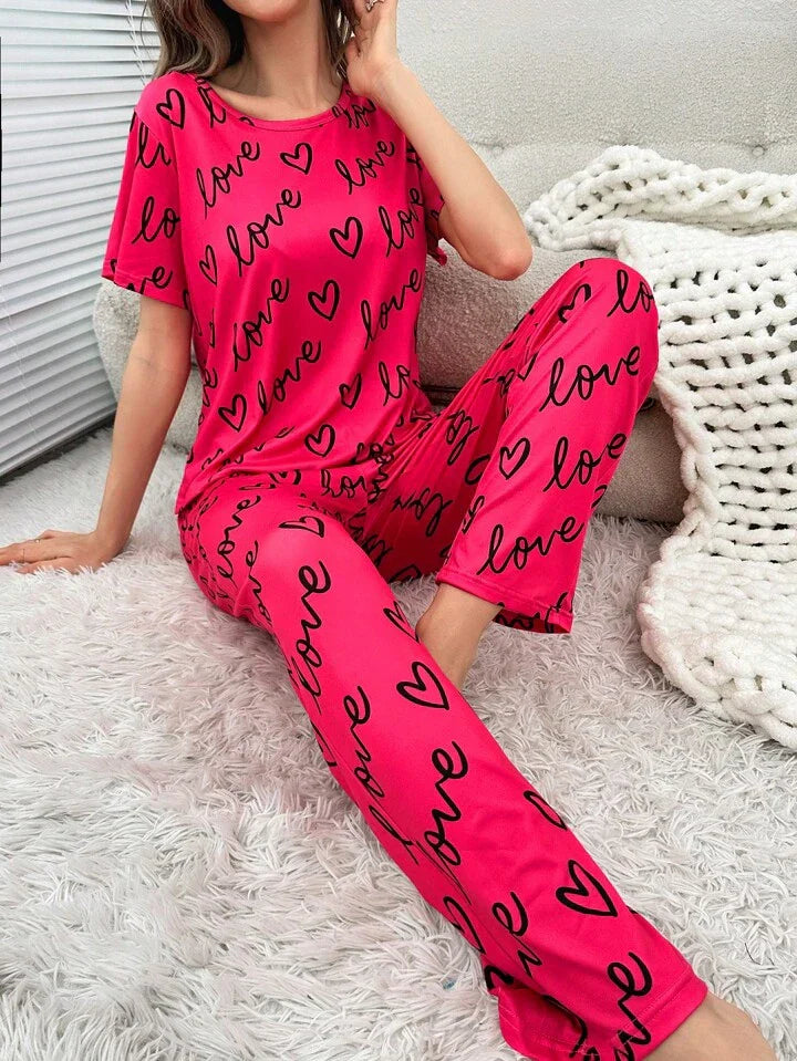 Atishi love heart printed night suit