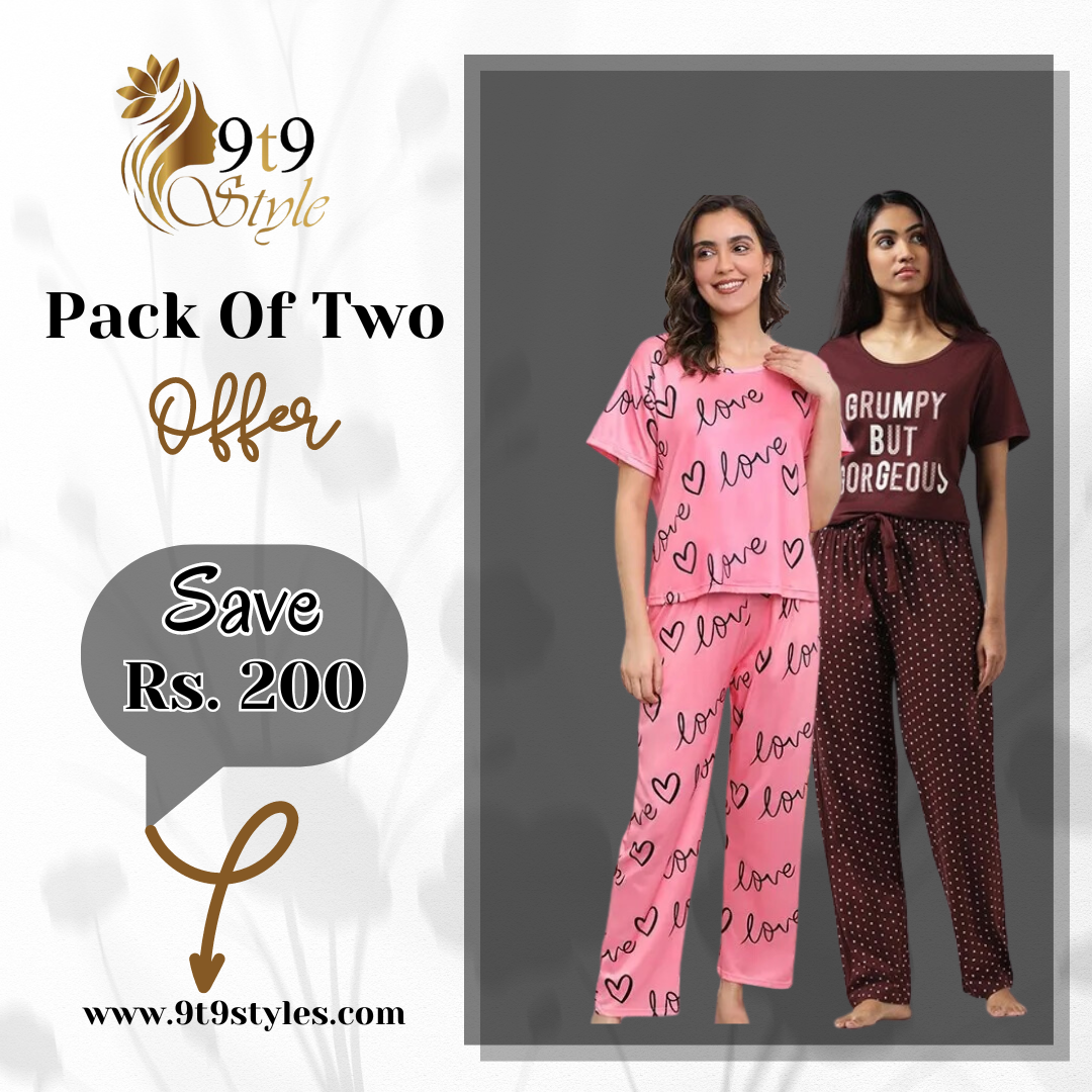 Pack Of Two Printed Pajama Night Suit Set 40