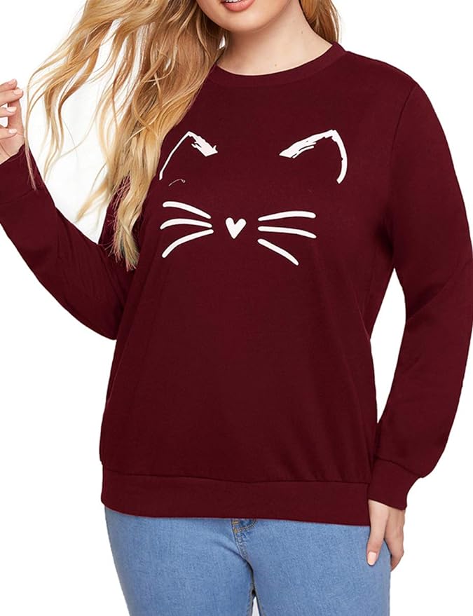 Maroon Cati Printed Sweatshirt For Women