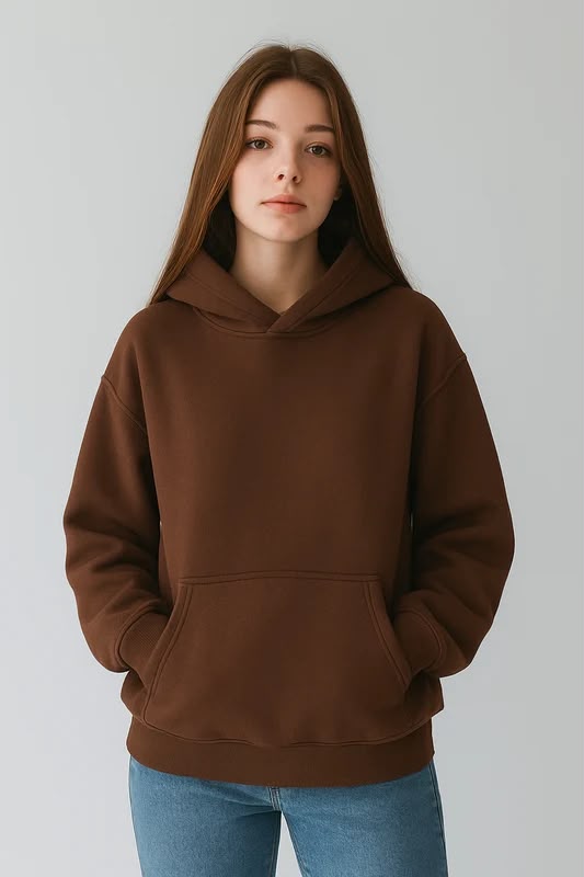Plain Brown Hoodie for women’s