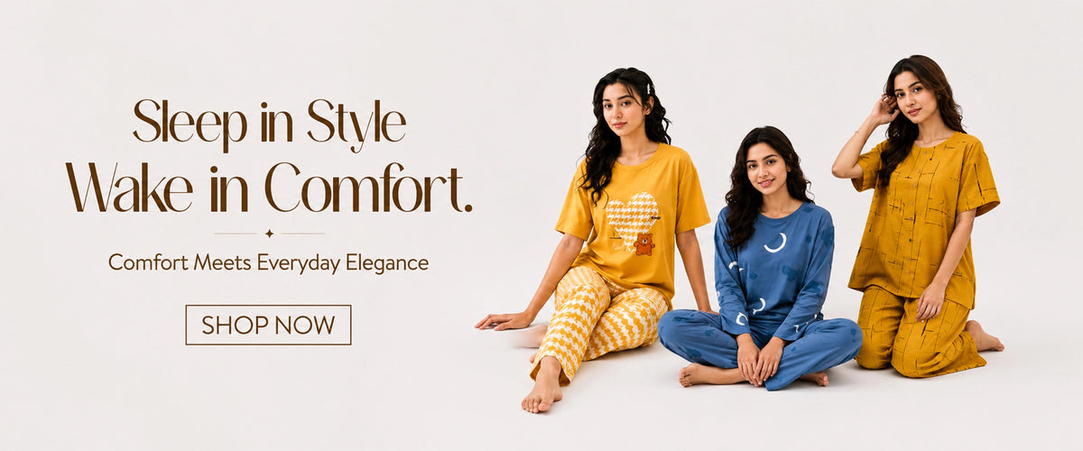 Sleep in style, wake in comfort. Comfort meets everyday elegance. Shop night PJ suits.