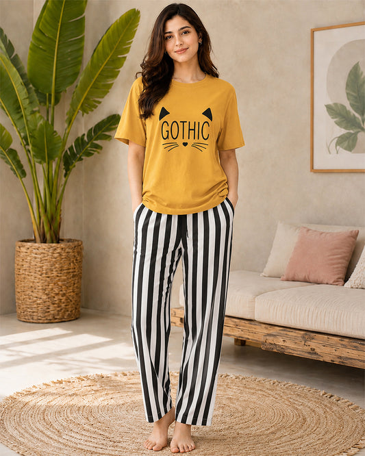 Gothic Printed Night Suit