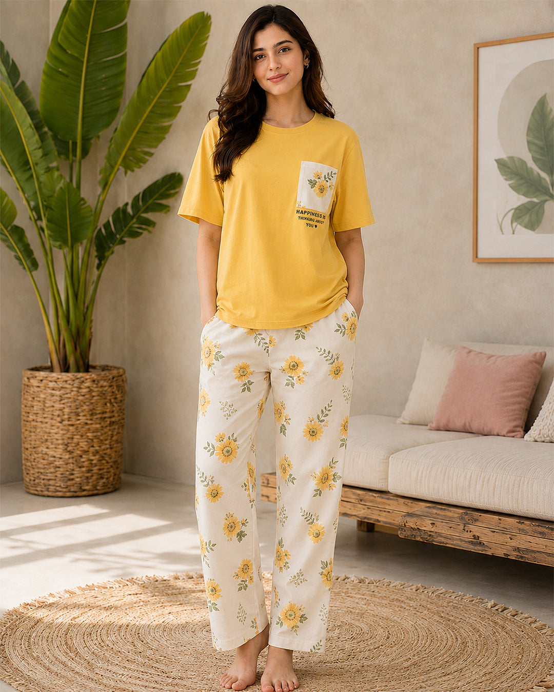 Pocket Flower Mustard Pj Siut