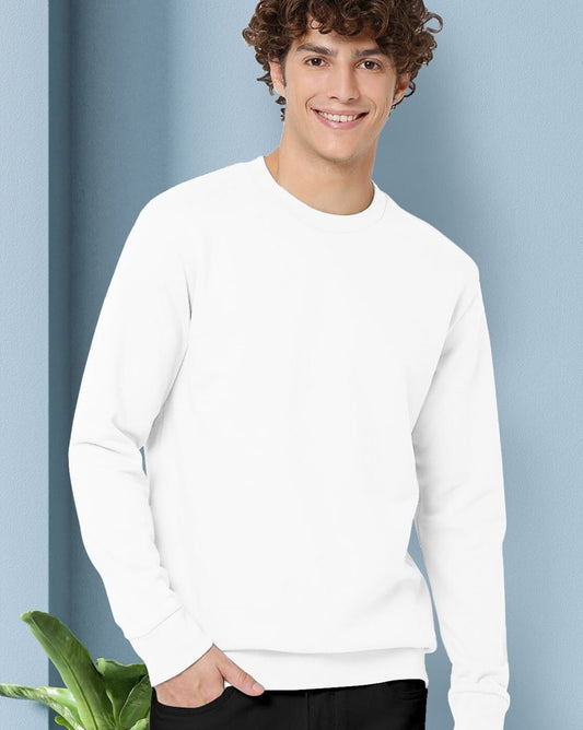 PREMIUM PLAIN SWEATSHIRTS - WHITE