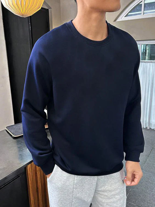 PREMIUM PLAIN SWEATSHIRTS - NAVYBLUE