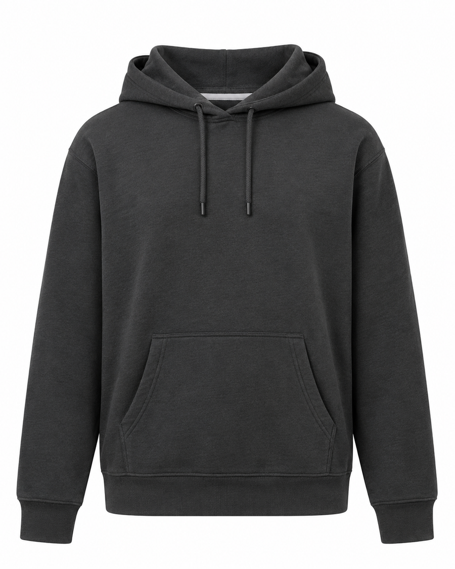 Unisex Plain Charcoal Hoodie