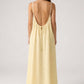 STUNNING BACKLESS MAXI DRESS - BUTTER YELLOW
