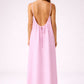 STUNNING BACKLESS MAXI DRESS - PASTEL PINK