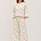 Women's Premium Barbary Fabric Sleepwear Set – Loose Trouser & Short Tee SBSPJ-10