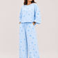 Women's Premium Barbary Fabric Sleepwear Set – Loose Trouser & Short Tee SBSPJ-08