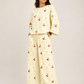 Women's Premium Barbary Fabric Sleepwear Set – Loose Trouser & Short Tee SBSPJ-06