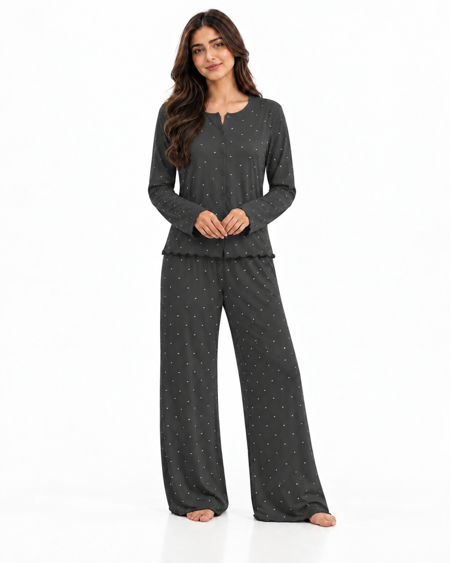 BELLAVISTA-  Ivory Dream Doted Set - Silent Grey