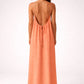 STUNNING BACKLESS MAXI DRESS - CORAL PEACH