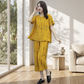 Yellow Printed Capri Night Suit