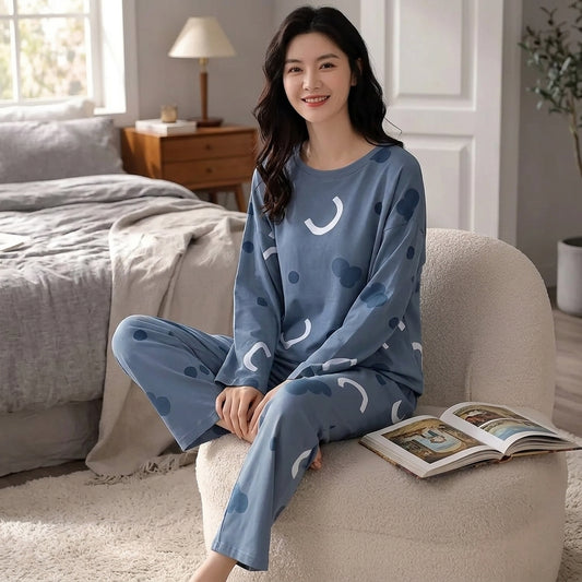 Pattern Printed Woman Night Suit