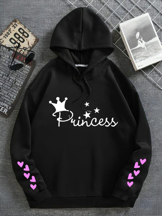 Princess Printed Hoodie Black