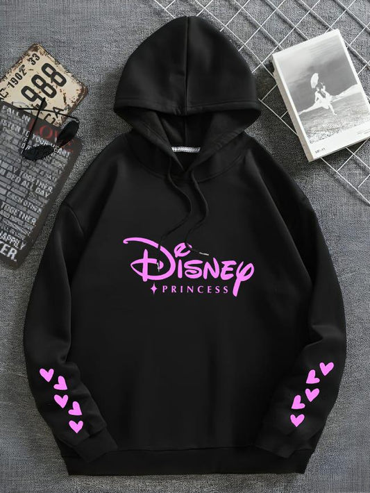 Disney Printed Hoodie Black