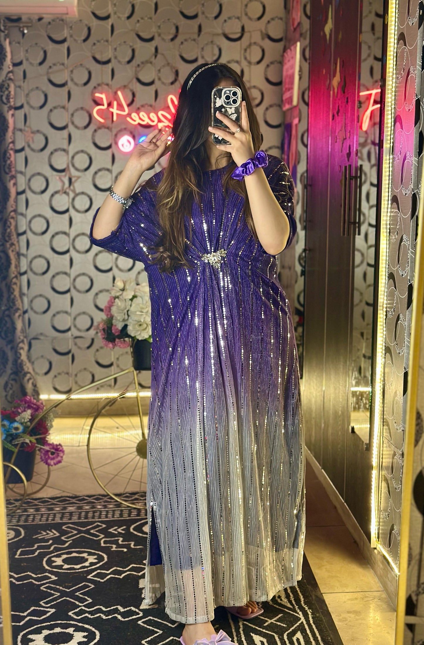 Purple Two-Tone Moonlight Kaftan