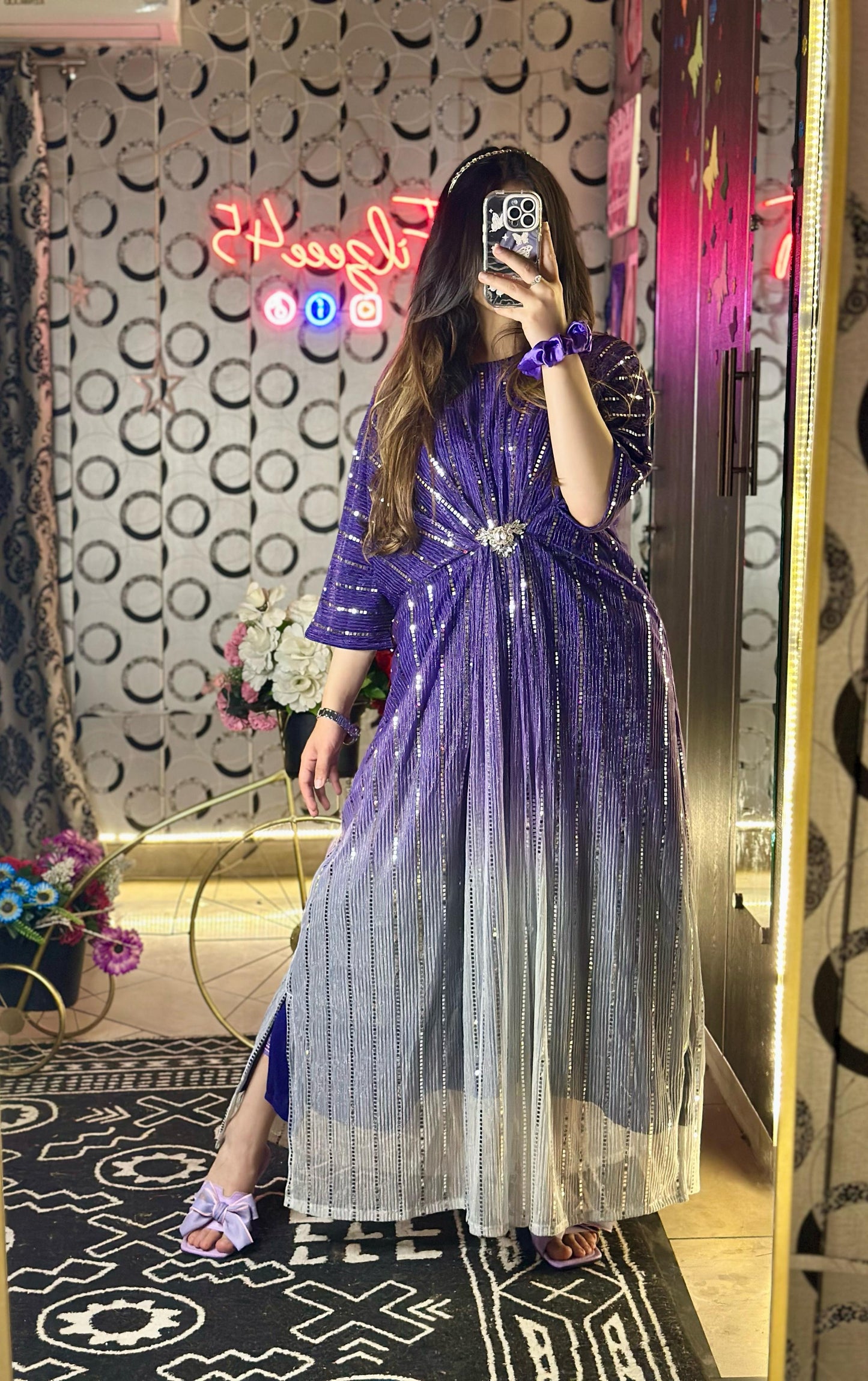 Purple Two-Tone Moonlight Kaftan