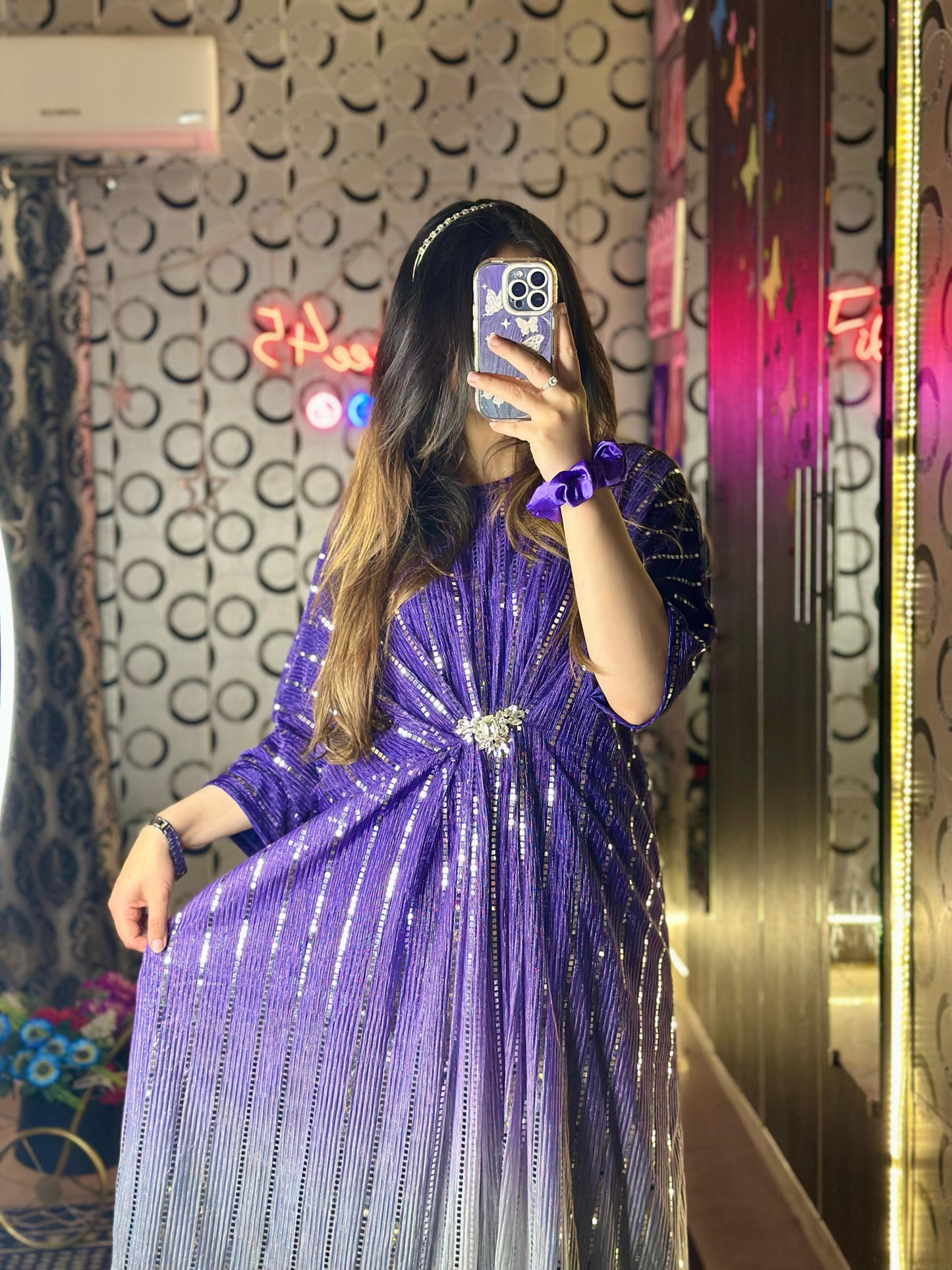 Purple Two-Tone Moonlight Kaftan