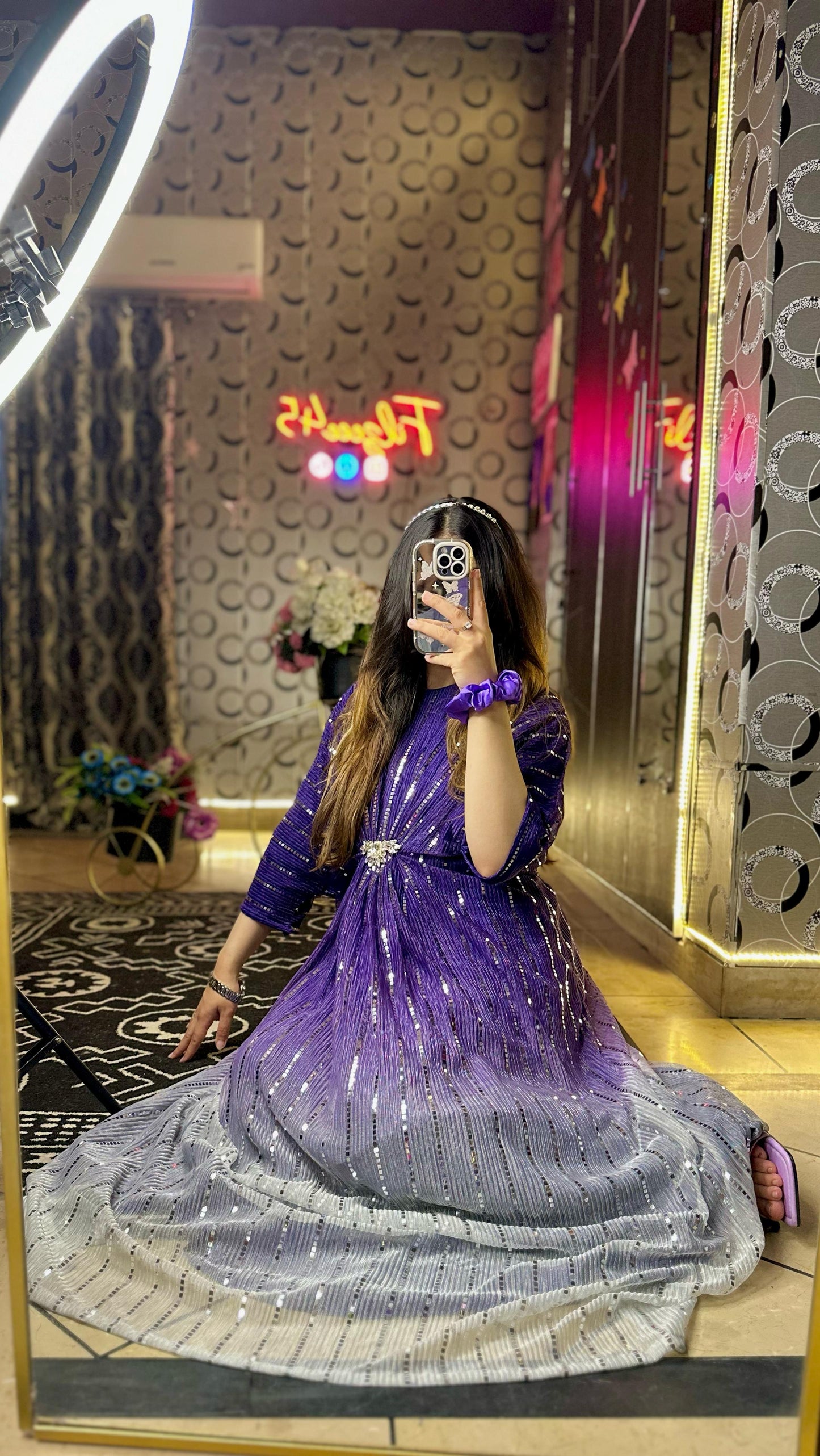 Purple Two-Tone Moonlight Kaftan