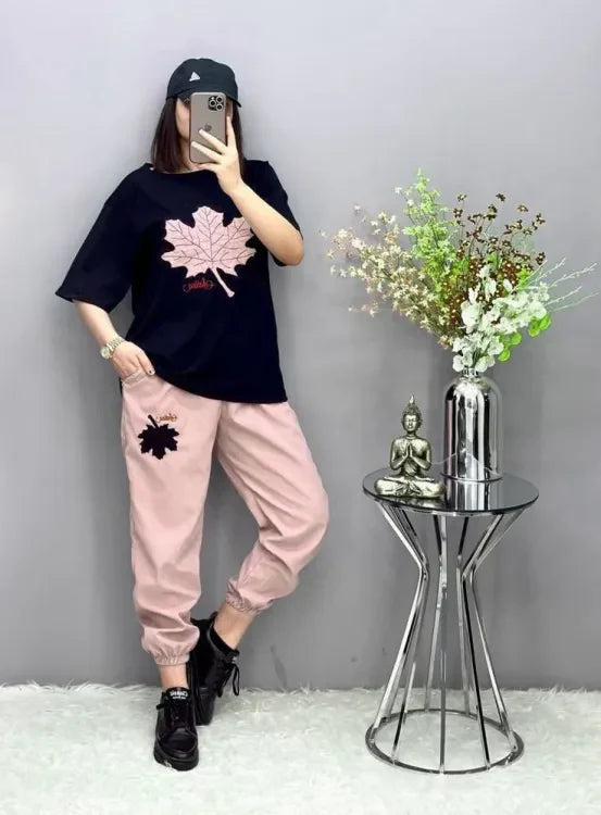 Leaf Printed Track Suit