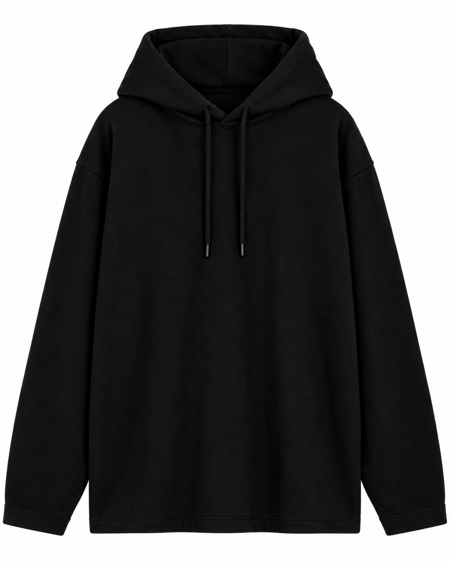 Unisex Plain Black Hoodie