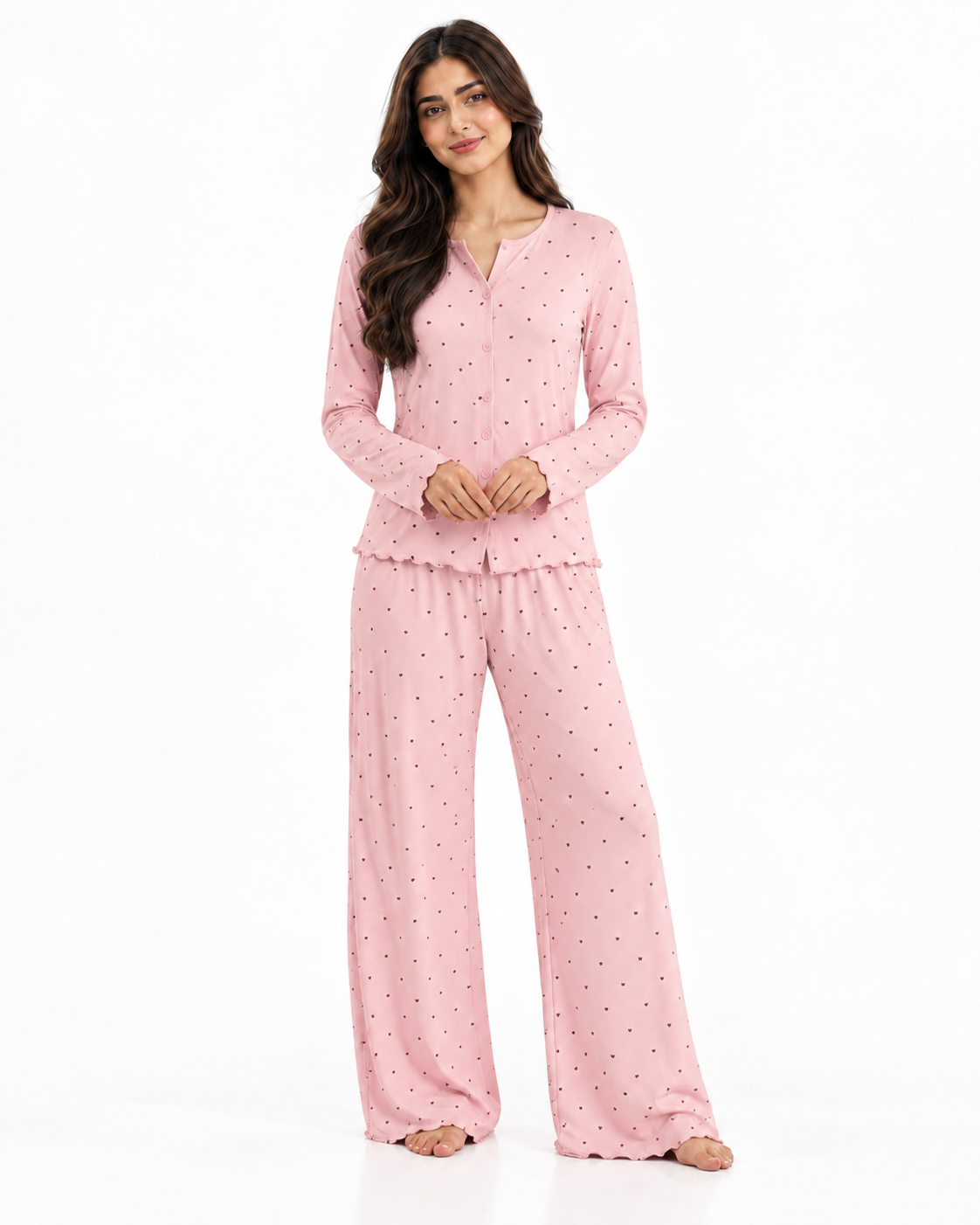 BELLAVISTA-  Ivory Dream Doted Set - Nude Pink