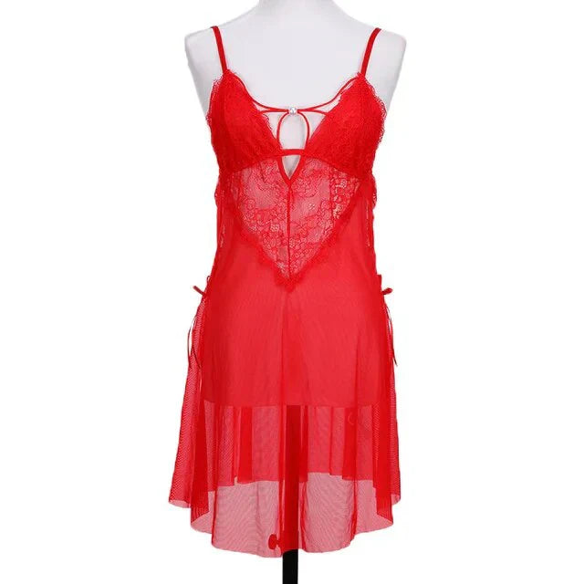 Red Vivian V Style Transparent Lingerie