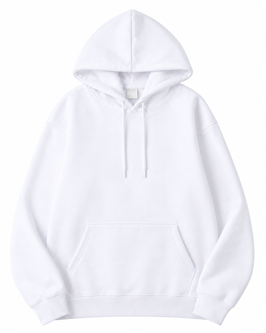 Unisex Plain White Hoodie