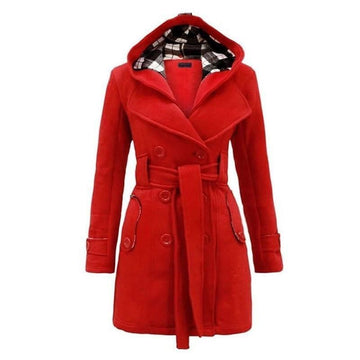 Women Long Coat Red