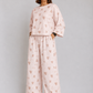 Women's Premium Barbary Fabric Sleepwear Set – Loose Trouser & Short Tee SBSPJ-03